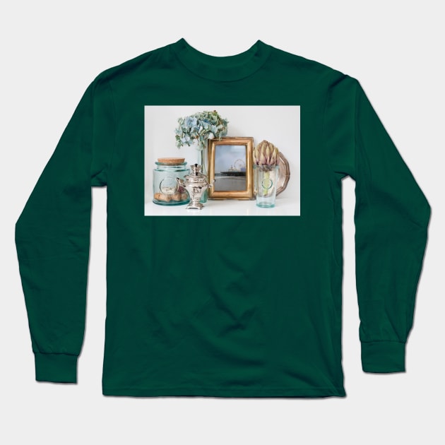 Santa Monica Pier French Decor Long Sleeve T-Shirt by Christine aka stine1